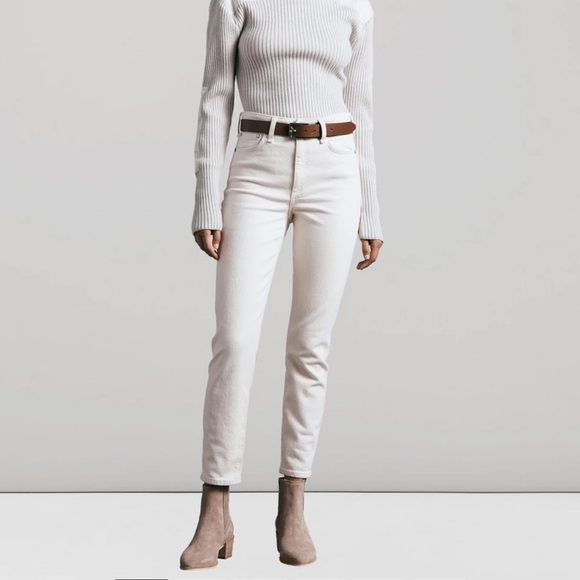 Rag & Bone Nina High Rise Ankle Cigarette Jeans, Ecru - Picture 2 of 14
